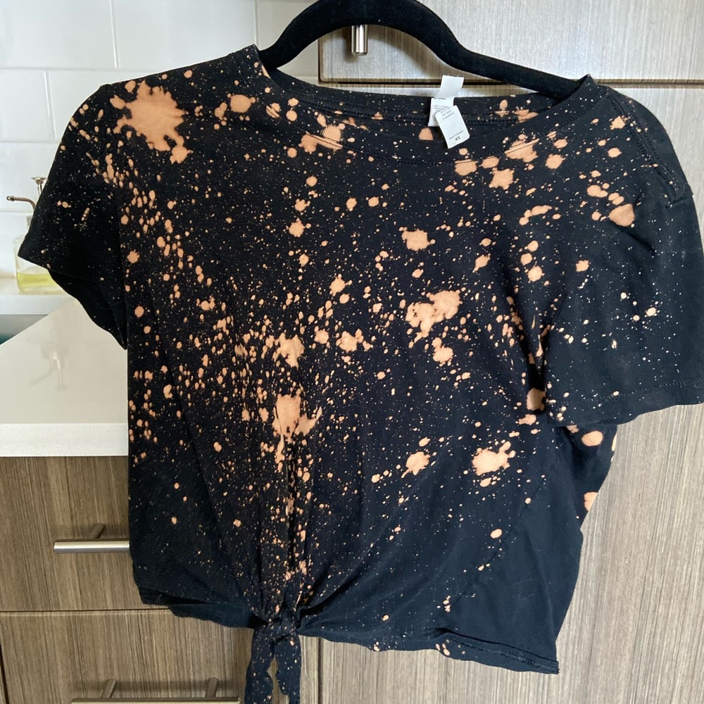 Women’s bleach tie dye crop top